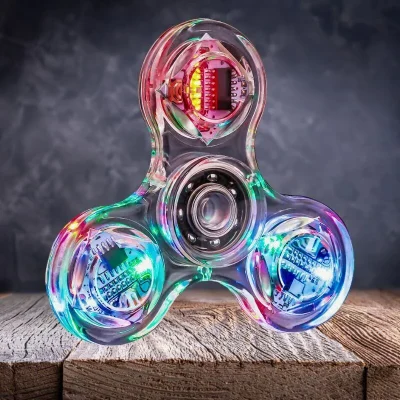 Crystal Luminous Led Light Fidget Spinner Hand Top Spinners  Kinetic Gyroscope For Children