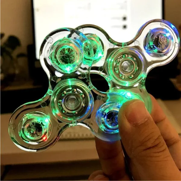 Crystal Luminous Led Light Fidget Spinner Hand Top Spinners  Kinetic Gyroscope For Children - Image 3